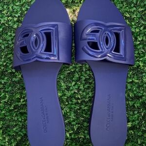 Dolce & Gabbana Women's Blue Slides